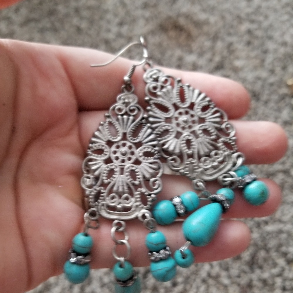 Authentic silver and turquoise earrings